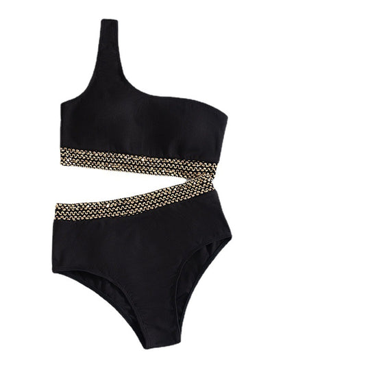 Damen Einseitiger Bikini mit raffinierter Kette EB
