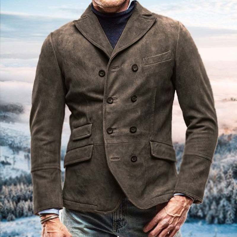 Herren Wildlederblazer – eleganter Herren Blazer mit doppelter Knopfleiste