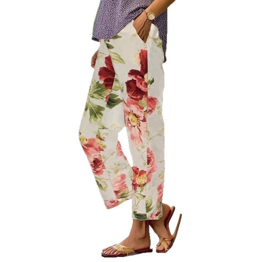 Damen Blumige Freizeithose EB