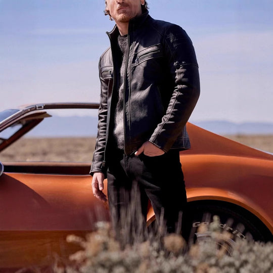 Herren Bikerjacke mit Stepp-Design und praktischen Taschen EB