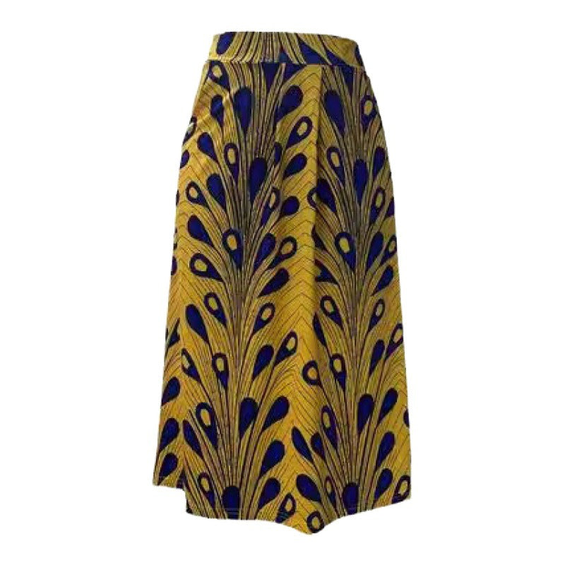 Damen Midirock mit einzigartigem floralem Print und elastischem Bund EB