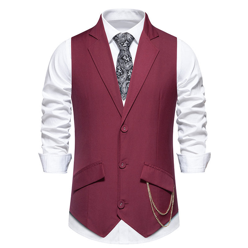 Herren elegante Anzugweste mit praktischen Taschen und modischen Akzenten EB