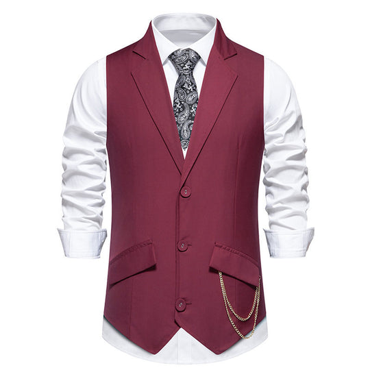 Herren elegante Anzugweste mit praktischen Taschen und modischen Akzenten EB