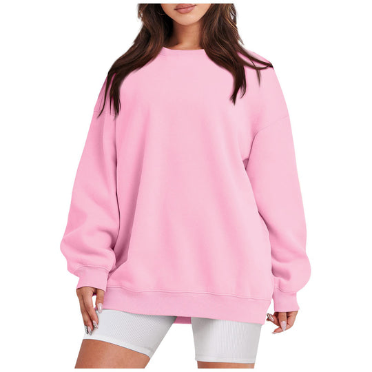 Damen nan Longline-College-Sweatshirt mit geripptem Saum, Raglanärmeln und angerauter Innenseite EB