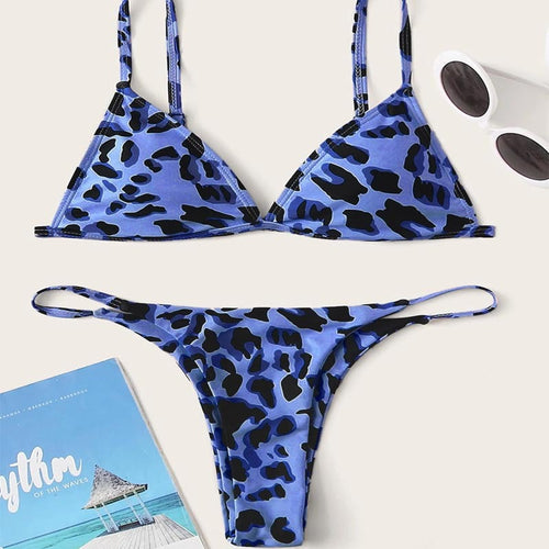 Damen Triangel-Bikini mit aufregendem Leoparden-Design EB