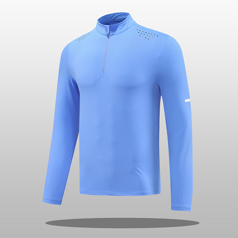 Herren Funktions-Langarmshirt mit Reißverschluss und atmungsaktivem Material EB