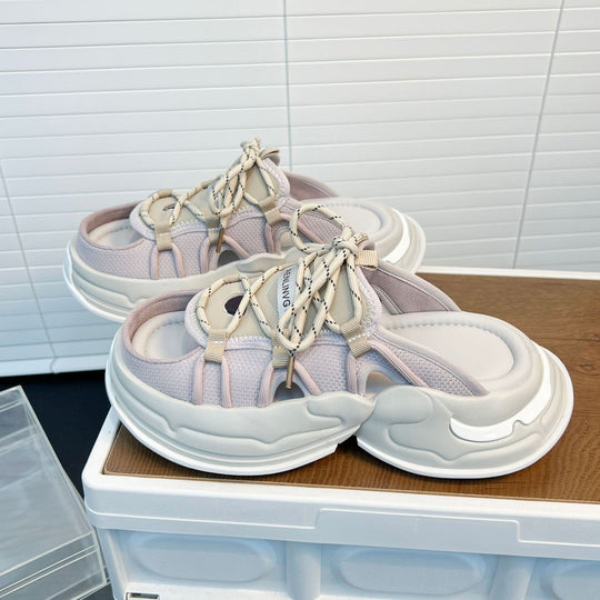 Damen Sportliche Sandalen mit atmungsaktivem Mesh-Obermaterial und stoßdämpfender Sohle EB