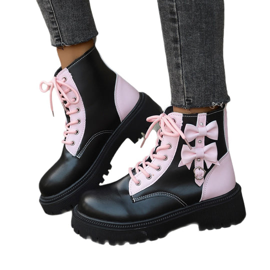 Damen Robust und stylisch gefütterte Stiefel mit hohem Schaft und farblichen Akzenten EB
