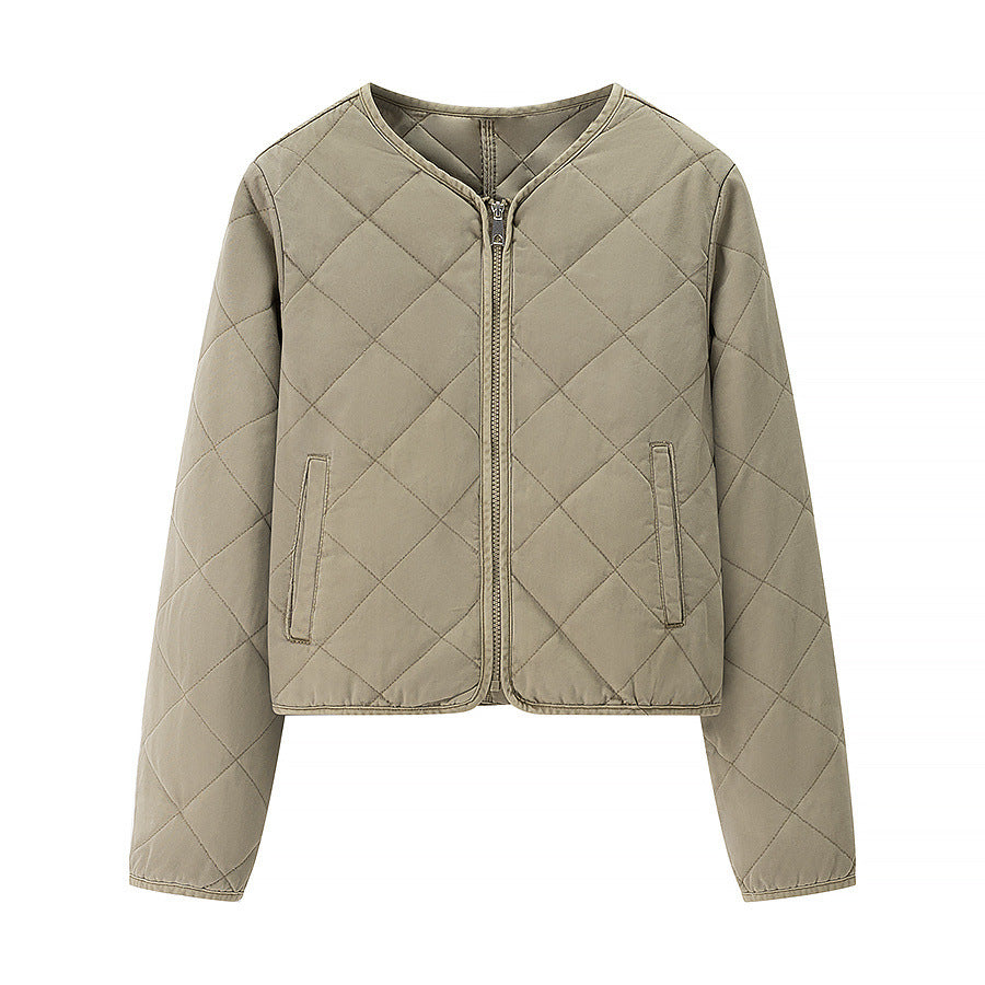 Damen gesteppte Übergangsjacke mit praktischem Reißverschluss und eleganten Taschen EB