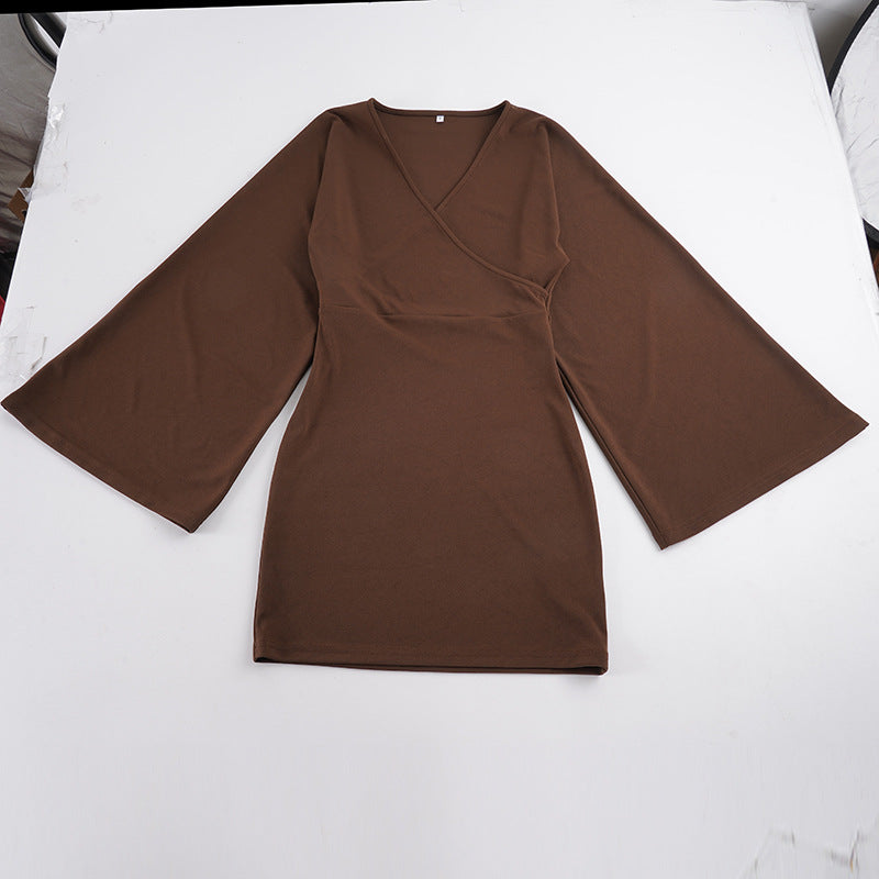 Damen nan Wickel-Minikleid mit Kimonoärmeln, taillierter Miedernaht und stretchigem Jersey EB