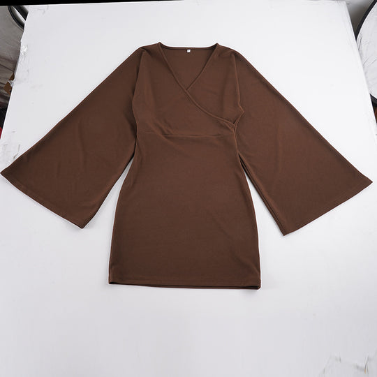 Damen nan Wickel-Minikleid mit Kimonoärmeln, taillierter Miedernaht und stretchigem Jersey EB