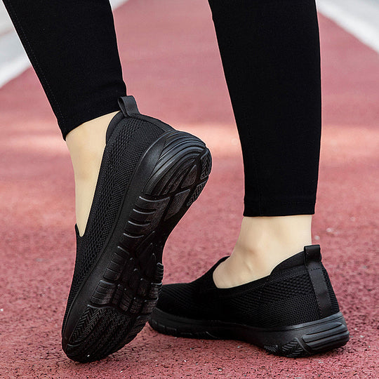 Damen Slip-On Freizeitschuhe mit atmungsaktiver Mesh-Oberfläche und flexibler Sohle EB