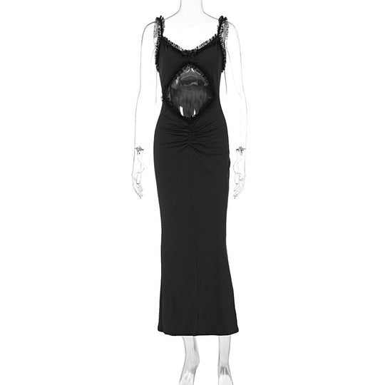 Damen Figurbetontes Wickelkleid mit raffinierten Cut-Outs und Rüschendetails EB