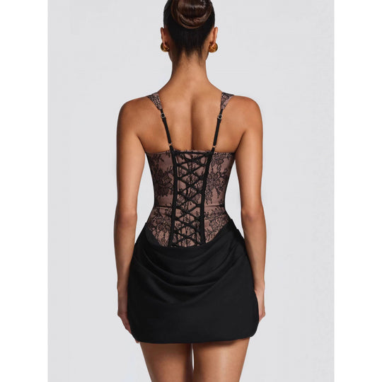Damen Abendkleid mit Corsagen-Oberteil und Rüschenrock EB