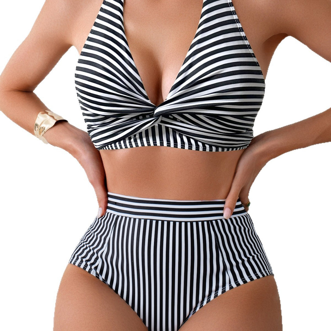 Damen Hochgeschnittener Bikini mit V-Ausschnitt und sportlichem Schnitt EB