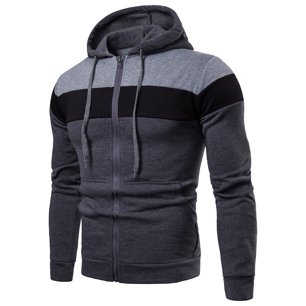 Herren sportliche Kapuzenjacke mit Farbblockdesign EB
