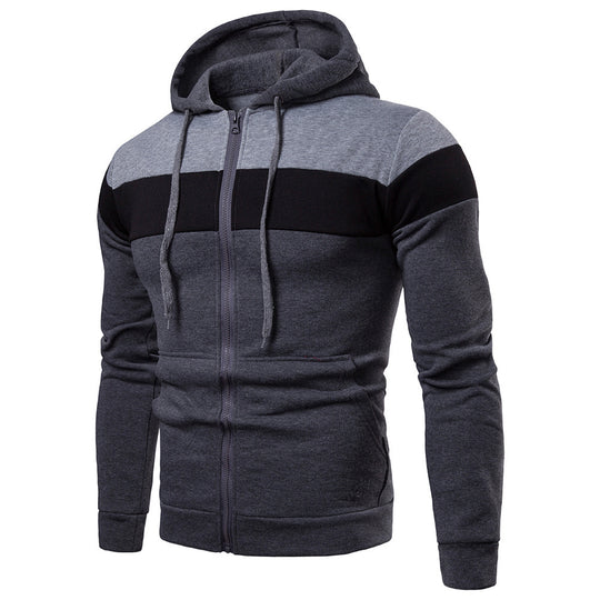 Herren sportliche Kapuzenjacke mit Farbblockdesign EB
