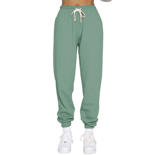 Damen nan High‑Waist Relax-Jogginghose mit elastischem Komfortbund, Kordelzug und gerippten Knöchelbündchen EB