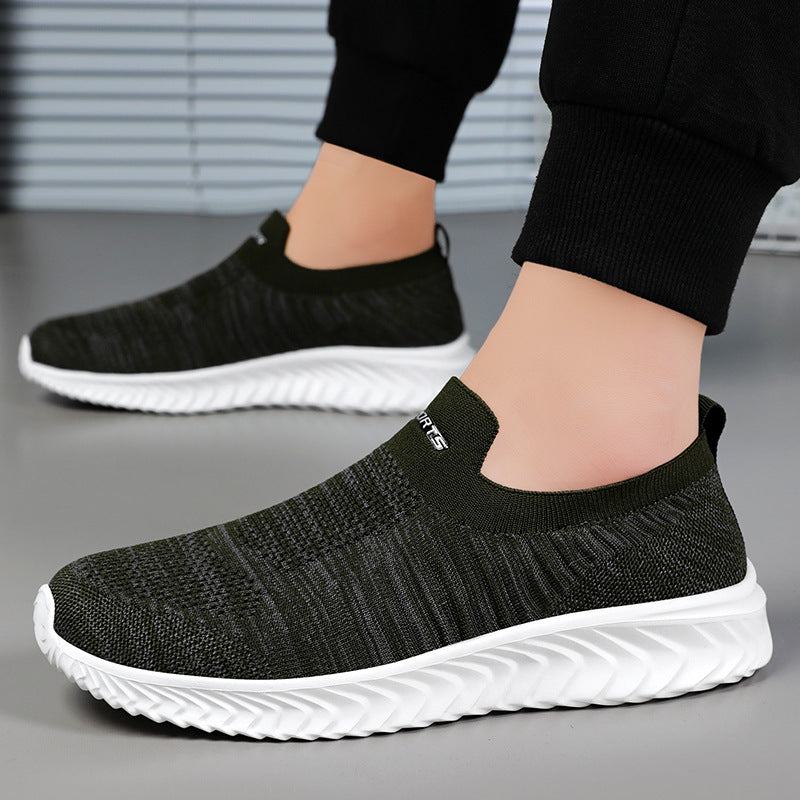 Damen Komfortable Sneaker mit elastischem Strickoberteil und rutschfester Sohle EB