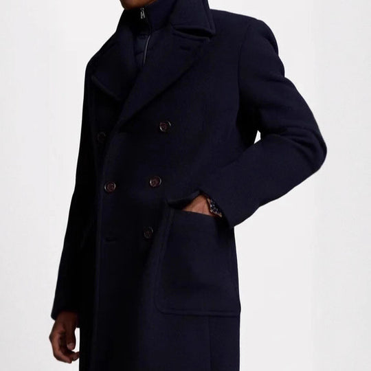 Herren eleganter klassischer Übercoat mit herausnehmbarer Weste EB