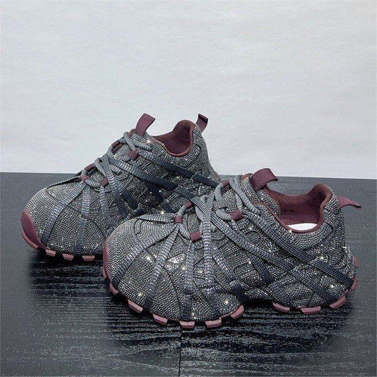 Damen modische Sneaker mit elegantem Strassdesign EB