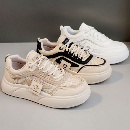 Damen Trendige Sneaker mit atmungsaktivem Mesh-Obermaterial und komfortablem Plateau EB