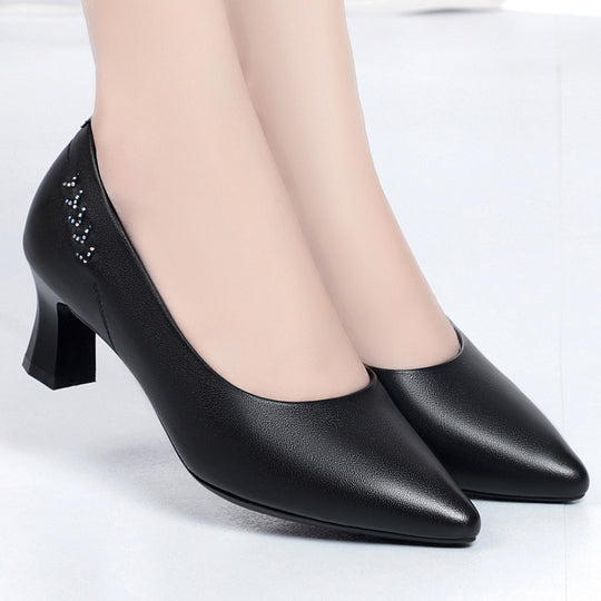 Damen Elegante Pumps mit funkelndem Strassbesatz und komfortablem Blockabsatz EB