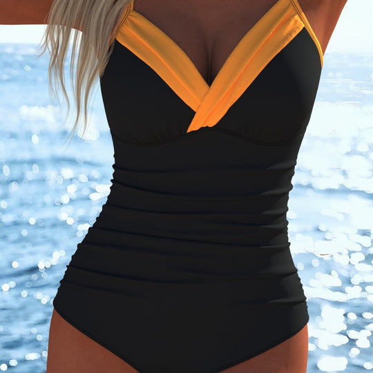 Damen Schwimmanzug mit raffiniertem Wickeldesign und komfortablem Schnitt EB