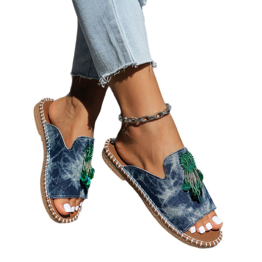Damen Sommerliche Sandalen mit einzigartigem Glitzerdesign EB