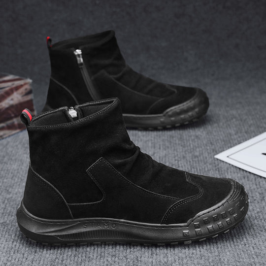 Damen Modische Ankle Boots mit elastischem Schaft und robustem Profilsohle EB