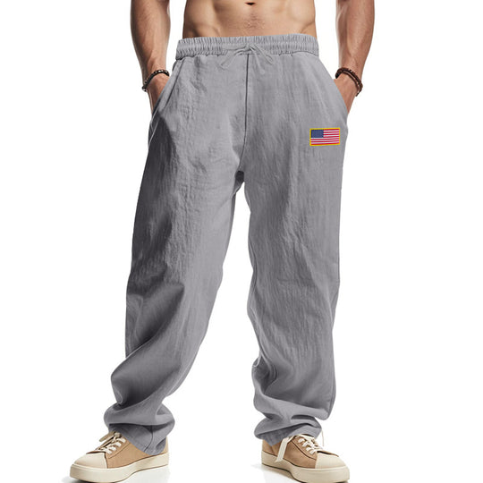 Herren lockere Freizeit-Hose mit elastischem Bund und seitlichen Taschen EB