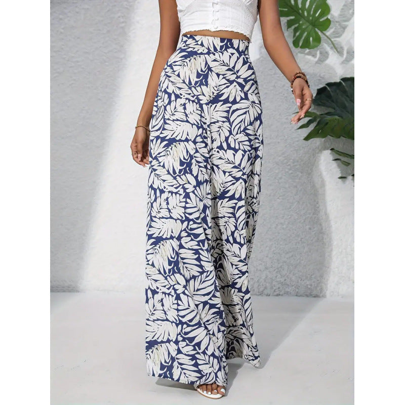 Damen Weit geschnittene Sommerhose mit floralem Muster EB