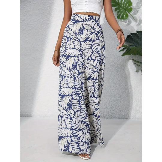 Damen Weit geschnittene Sommerhose mit floralem Muster EB
