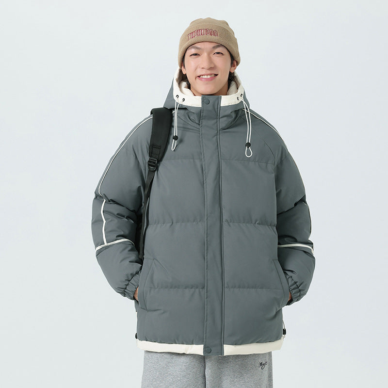 Herren modische Kapuzenjacke mit hochwertiger Füllung und funktionalen Taschen EB