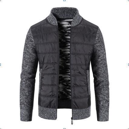 Herren Casual Übergangsjacke mit gestepptem Design und Strickdetails EB