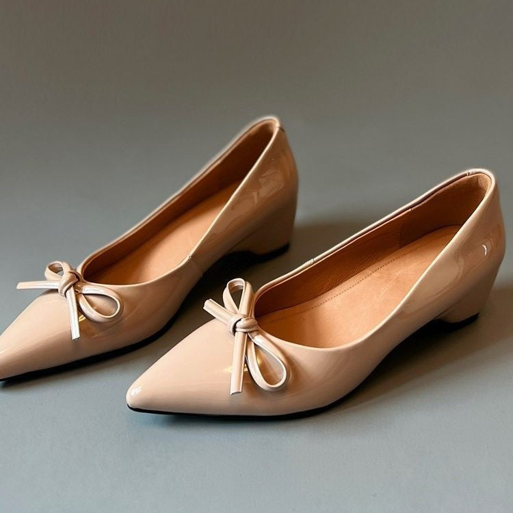 Damen elegante Pumps mit modischem Schleifenakzent und bequemer Passform EB
