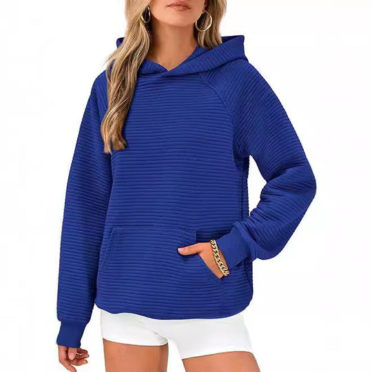 Damen Hoodie mit strukturierter Oberfläche und praktischer Kängurutasche EB