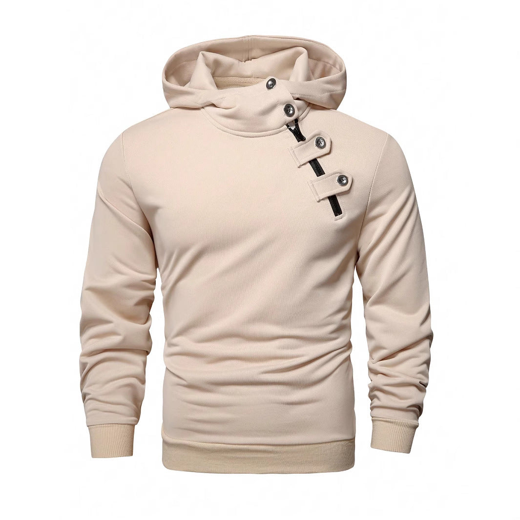 Herren Hoodie mit innovativem Kragen und praktischer Taschenlösung EB