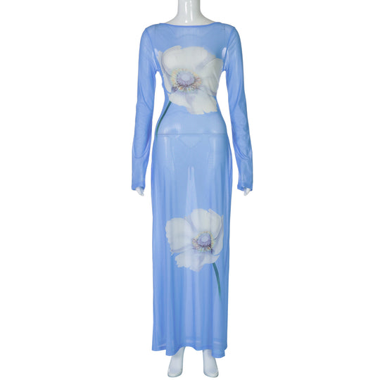 Damen Maxikleid mit floralen Mustern EB