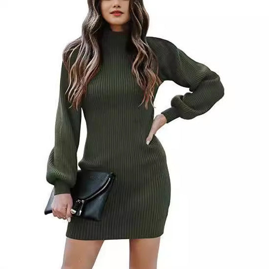 Damen Strickkleid im modernen Rippdesign EB