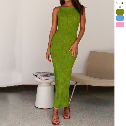 Damen Bodycon Maxikleid im modernen Streifen-Design EB