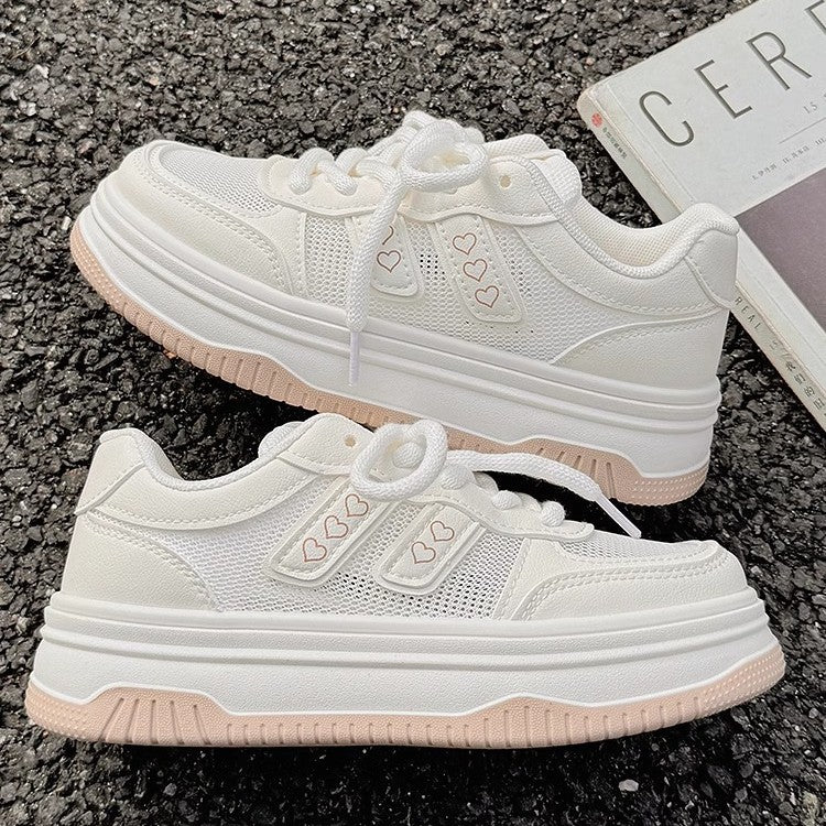 Damen Sportliche Sneakers mit atmungsaktiver Netzstruktur und stoßdämpfender Sohle EB