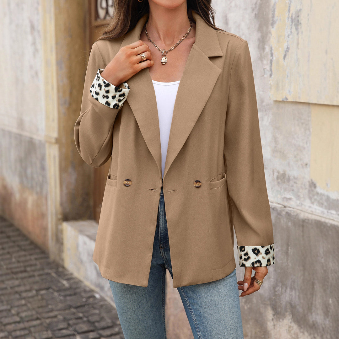 Damen elegante Blazerjacke mit modischen animalischen Ärmeln EB