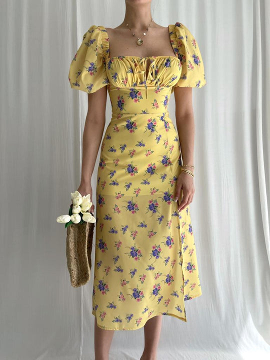 Damen Elegantes und verspieltes Blumenkleid EB