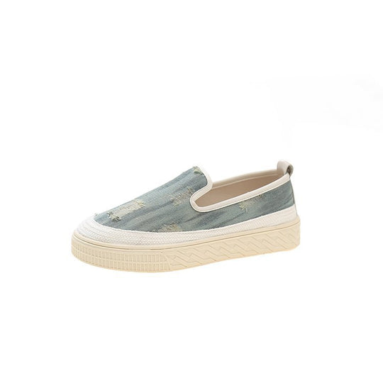 Damen Slip-On Sneaker mit lässigem Denim-Design und elastischem Einstieg EB