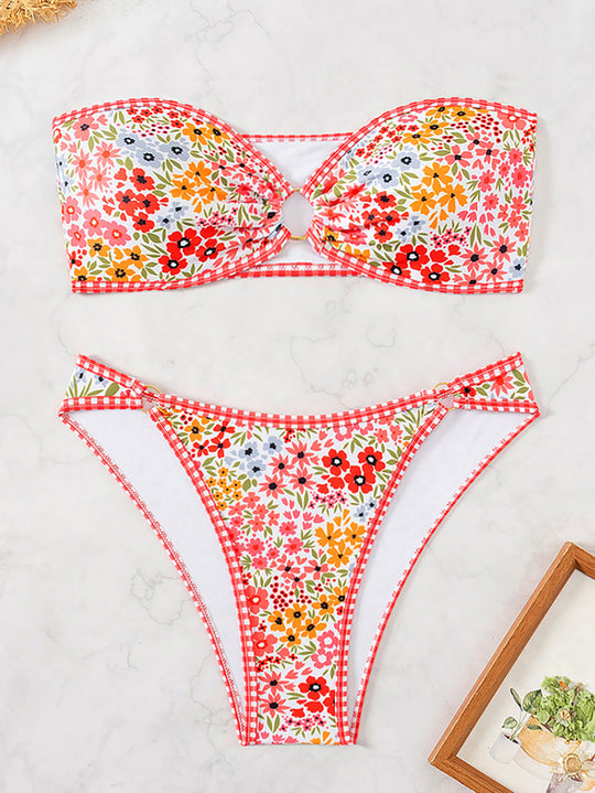 Damen Bandeau Badeanzug Set EB