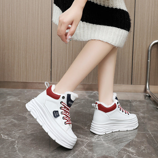 Damen modische Winter Sneakers mit kuscheligem Innenfutter und rutschfester Sohle EB