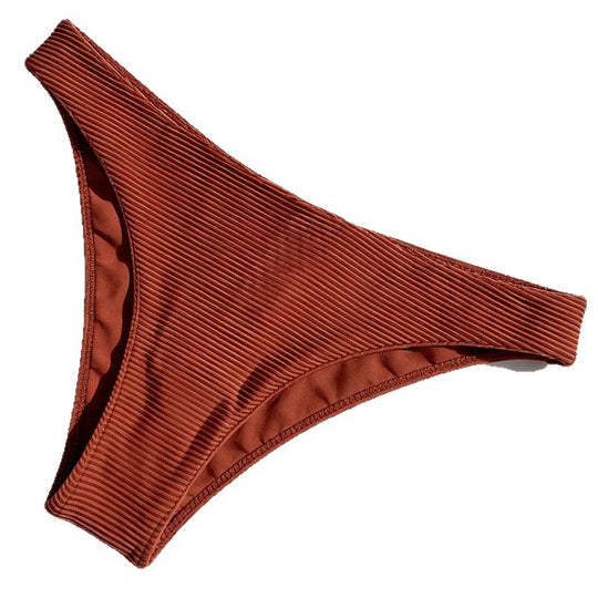 Damen Bikinihöschen mit feiner Rippstruktur und hohem Beinausschnitt EB