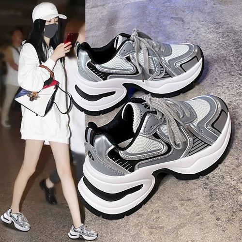 Damen Sneakers mit dämpfender Sohle und atmungsaktiver Mesh-Oberfläche EB