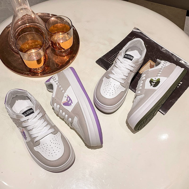 Damen Mode Sneakers mit stylischem Blätter-Design und komfortabler Sohle EB